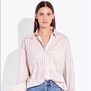 AYR The Deep End Blush Striped Shirt NWT-XS